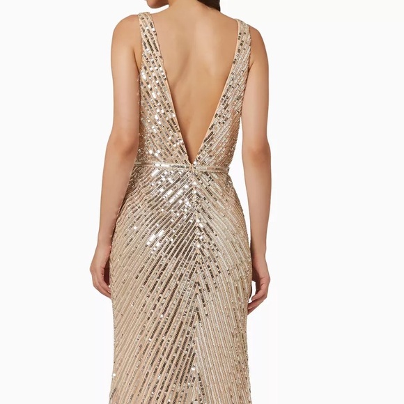 Not for sale  Mac Duggal Sequin Metallic Elegant Gold Sequin Evening Gown - Picture 3 of 16